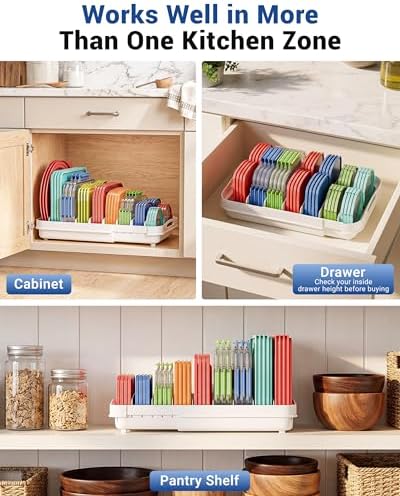 EVERIE Expandable Food Container Lid Organizer - Image 6