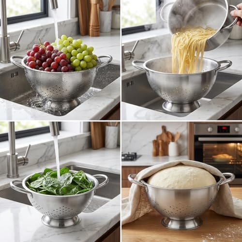 2 Pack Stainless Steel Colander Set - Image 4