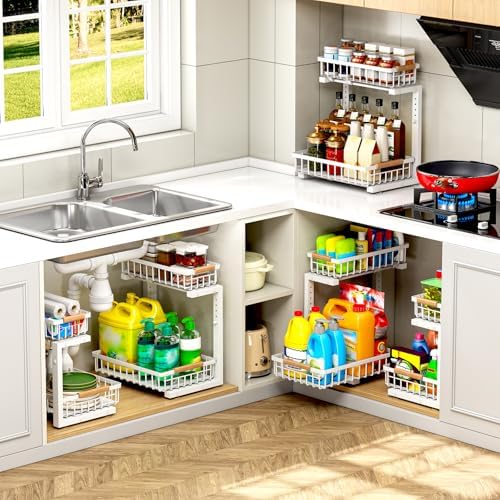 Under Sink Organizer 2 Pack, 11.7"W x 15.9"D x 13.8-16.9"H - Image 6