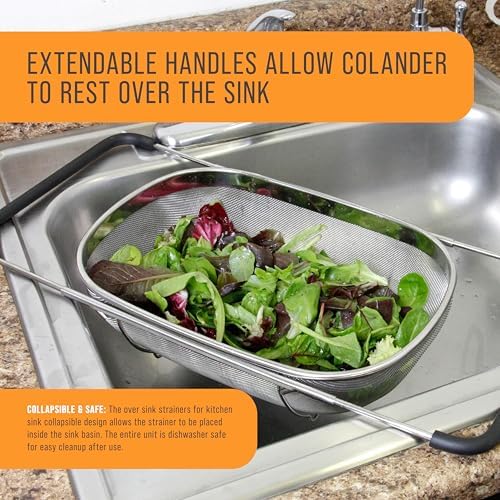 U.S. Kitchen Supply Stainless Steel Colander Strainer - Image 5