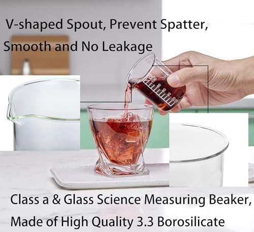 Ackers Etching Scale Measuring Glass -V-Shaped Spout Made of High Borosilicate - Image 3