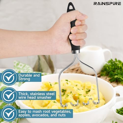 Rainspire Potato Masher Stainless Steel, Mashed Potato Masher Kitchen Tool - Image 2