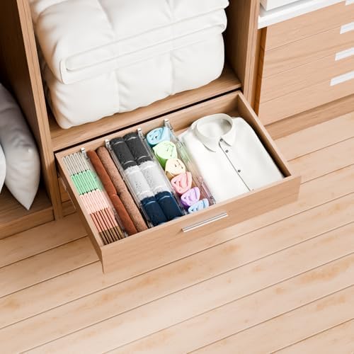 Yieach 12Pack 3.2 Inch Shallow Acrylic Drawer Dividers - Image 2