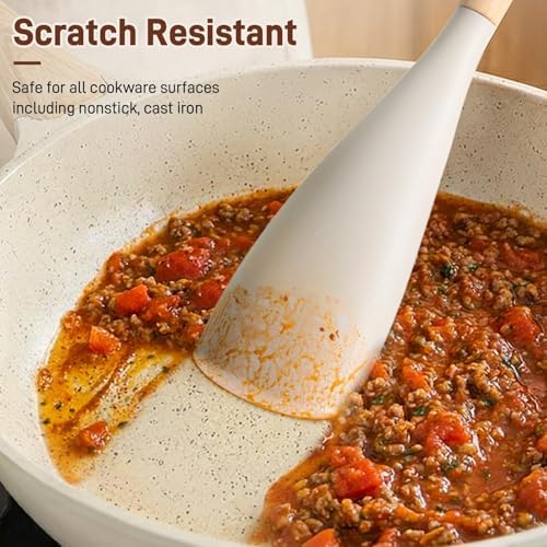 3 PACK Cooking Spoon Spatula for Nonstick Cookware, Heat Resistant Silicone - Image 4