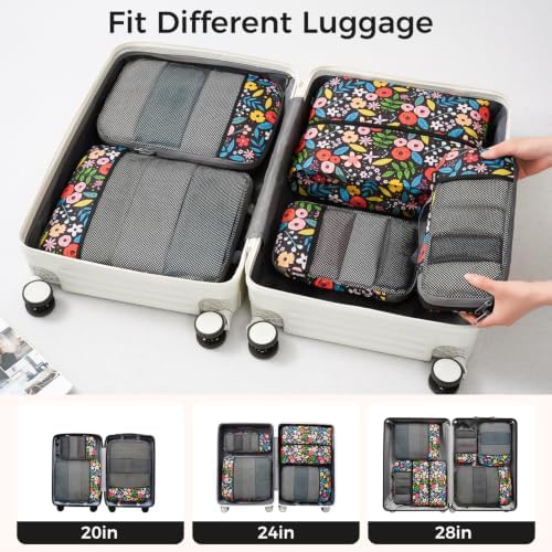 BAGAIL 4 Set/6 Set/8 Set Compression Packing Cubes Travel Accessories - Image 6