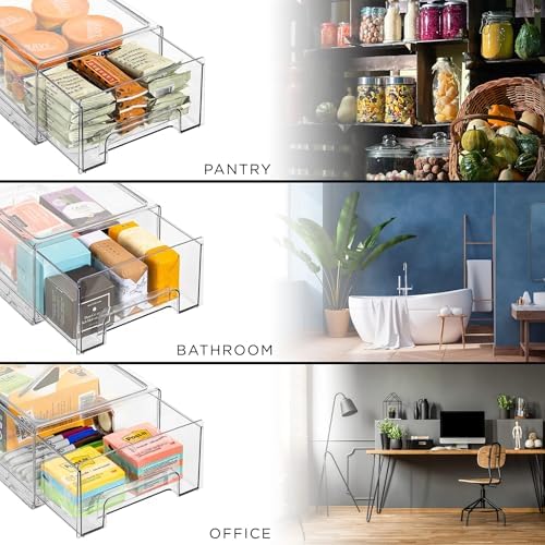 Sorbus Clear Stackable Storage Drawers - Image 5