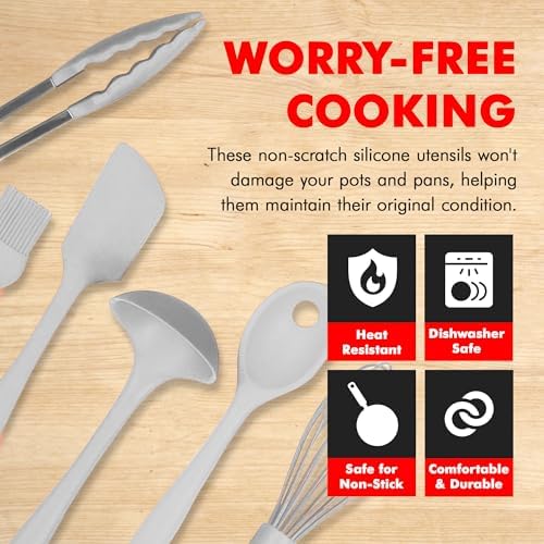 Chef Craft - Premium Silicone Kitchen Tools and Utensils Set, Non-Scratch - Image 3