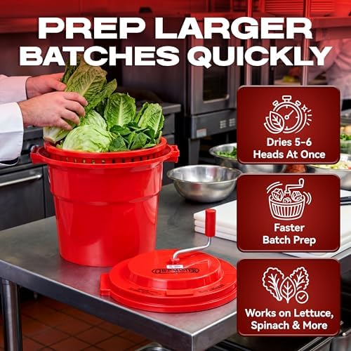 Chef Master Commercial Salad Spinner Dryer, Sealed Gearbox, 5 Gallon - Image 3
