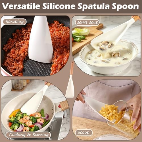 Cooking Spoon for Nonstick Cookwares, Wood Handle Spoon for Stirring - Image 7