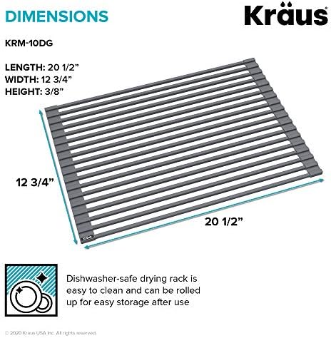 Kraus Multipurpose Over-Sink Roll-Up Dish Drying Rack, Colander and Trivet in - Image 6