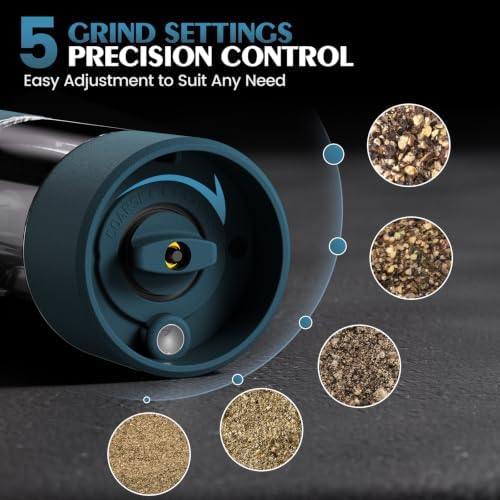 Electric Salt and Pepper Grinder Set Automatic Battery Pepper Mill Shakers - Image 2