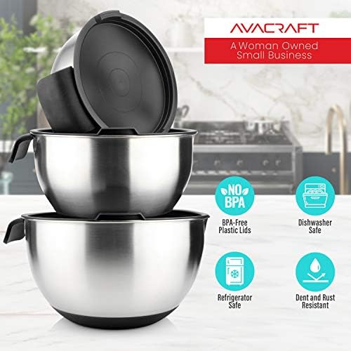 AVACRAFT 18/10 Stainless Steel Mixing Bowl Set - Image 6
