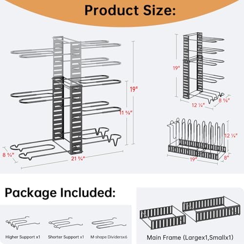 MUDEELA 8-Tier Adjustable Pots and Pans Organizer Rack under Cabinet - Image 3