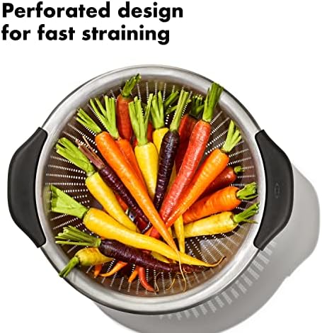 OXO Good Grips Stainless Steel Colander, 5 qt. Capacity, Strainer - Image 3