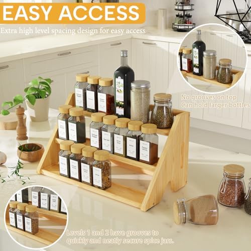 Bamboo Spice Rack Organizer -3-Tier Spice Rack - Image 3
