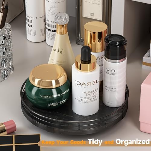 AMH 9-Inch Oak Lazy Susan Vanity Tray - Image 2