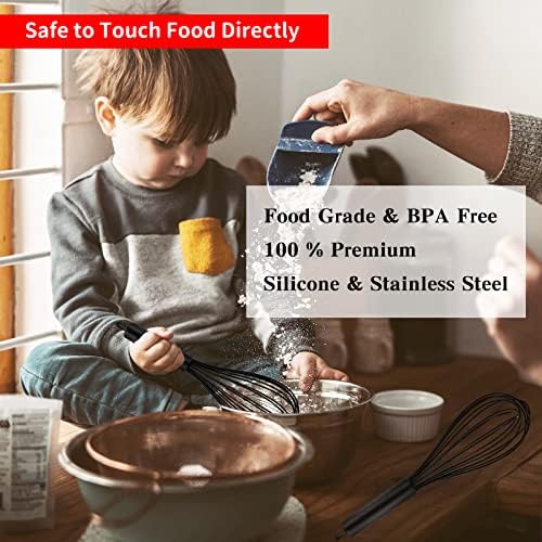 TEEVEA Silicone Whisk Set, Stainless Steel Handle, Heat Resistant Nonstick - Image 6