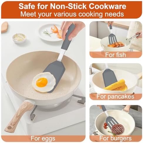 2 Pack Silicone Kitchen Spatula Set, 600°F Heat Resistant - Image 6