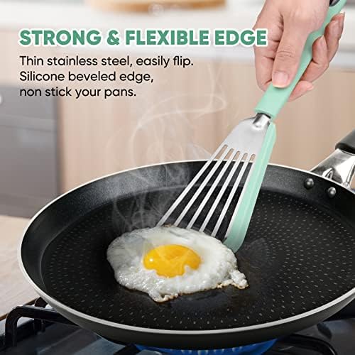 Silicone Fish Spatula for Nonstick Cookware, Thin Slotted Spatulas Turner - Image 2