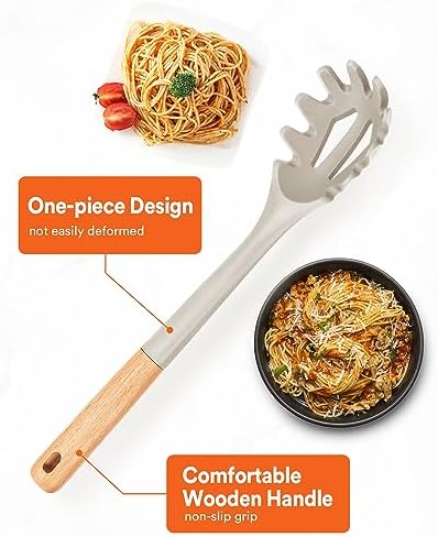 Badiano Silicone Pasta Fork, Kitchen Noodle Spoon Server, 12.8 in - Image 4