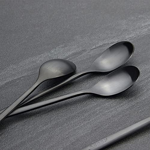 AOOSY 9-In Long Handle Spoon, Matte Black Coffee Stirrers - Image 4