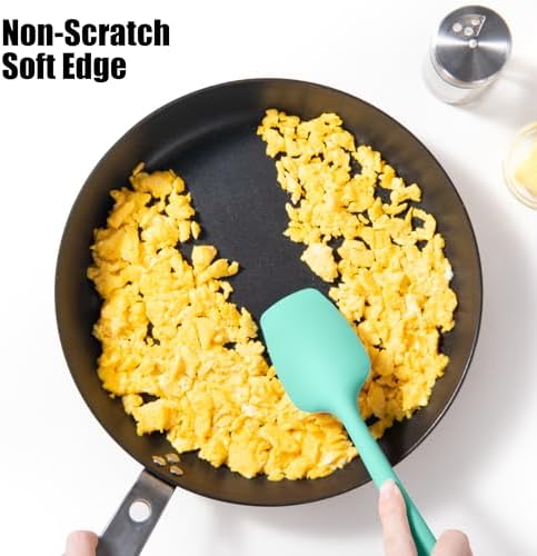 Doosu 600°F Heat Resistant Silicone Large Spoon, Aqua Sky - Image 4