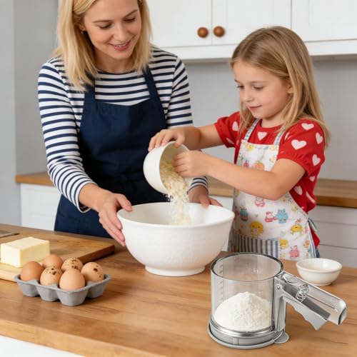 3 Cup Flour Sifter, Sifter for Baking Sifter Handheld Baking Sieve Food-Grade - Image 6