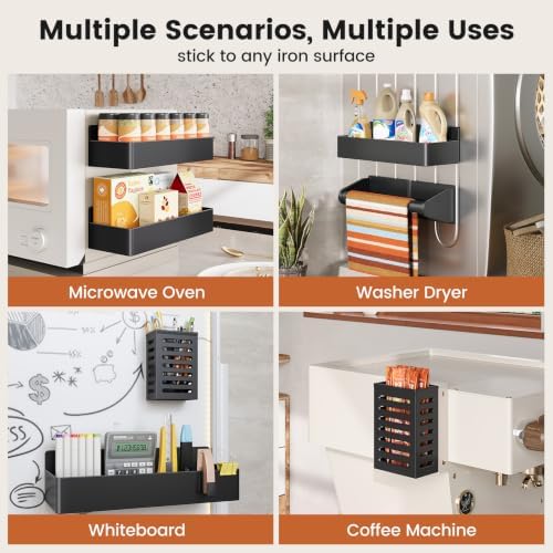 Mystozer Magnetic Spice Rack for Refrigerator Black, 7 Pack - Image 6