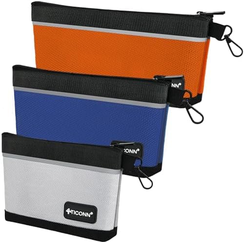 TICONN 3PK Tool Pouches with Zipper, Waterproof 1680D Oxford Small Tool Bag by TICONN