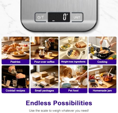 QP Food Scale, 22 lb Digital Kitchen Scale, 1 g/0.1 oz Readability, 7 Units - Image 7