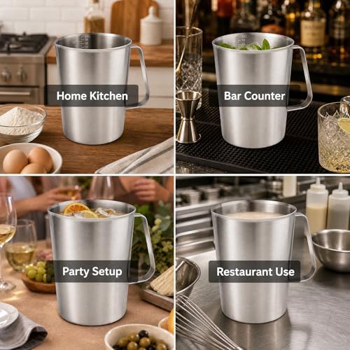 KSENDALO 64Oz/8Cup Stainless Steel Pitcher, 2 Liter Metal Container - Image 6