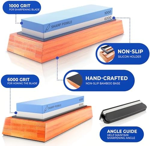 Sharp Pebble Premium Whetstone Knife Sharpening System – 1000/6000 Grit - Image 2