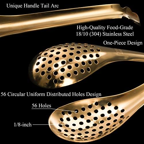 DEAYOU 10 PCS Slotted Serving Spoons, 18/10 Stainless Steel Perforated Spoon - Image 3