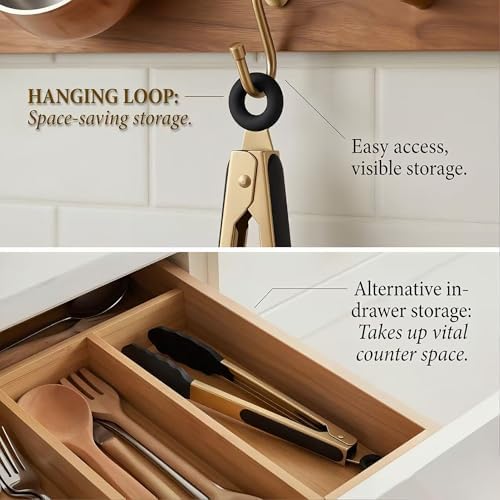 Professional Gold Kitchen Tongs - Image 6