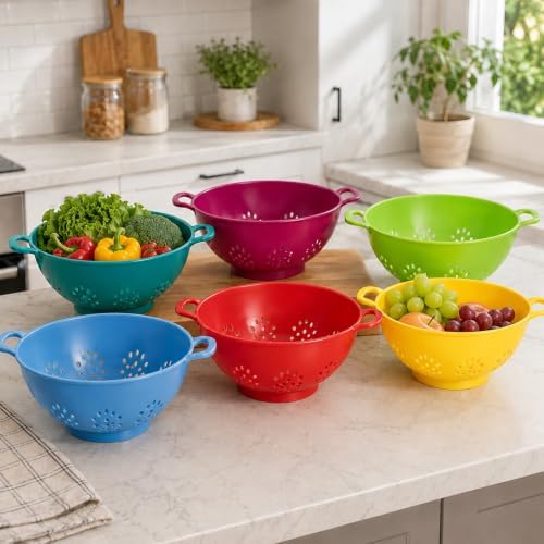 6Pcs Mini Colander for Kitchen Plastic Berry Strainer - Image 5