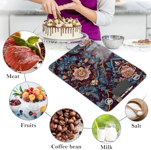 Classical Damascus Flower Food Kitchen Scale Digital Weight Grams and Ounces - Image 5