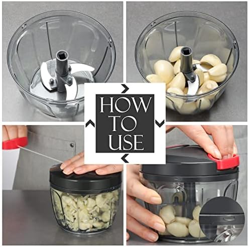 Ourokhome Manual Food Processor Vegetable Chopper, Portable Hand Pull String - Image 5