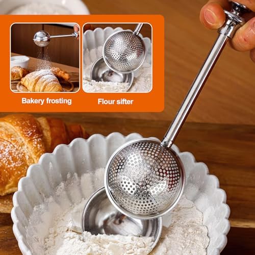 4 Pack Powdered Sugar Shaker Duster, Stainless Steel Cinnamon Sugar Shaker & - Image 5
