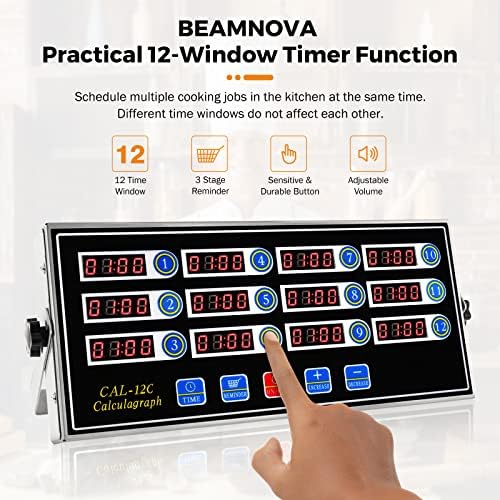 BEAMNOVA 12-Channel Commercial Digital Kitchen Timer - Image 2