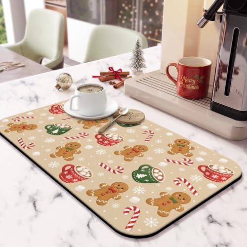 Christmas Gingerbread Coffee Mat 24inx18in, Coffee Bar Mat - Image 7