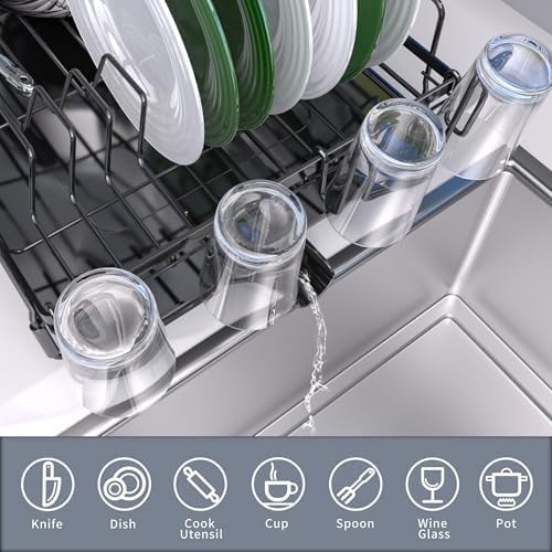 Runnatal Expandable Dish Drying Rack, 20.5"-27.6" L x 12.6" W - Image 5