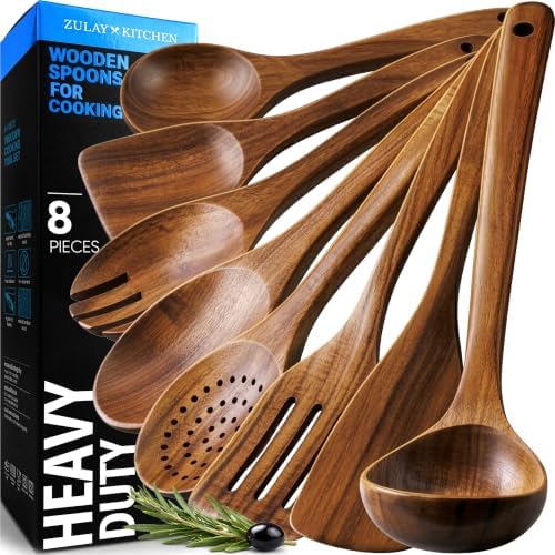 Zulay Kitchen Premium 8-Piece Wooden Spoons by ZulayKitchen