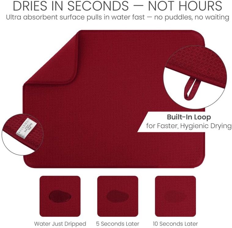 Bellemain Dish Drying Mat, Drying Matt Kitchen Counter, 17 x 24 Inch - Image 3