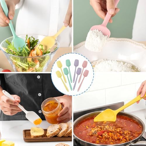 8 PCS, 8.2Inch Silicone Spatulas Rubber Spatula Small Spatula Baking Mini - Image 5