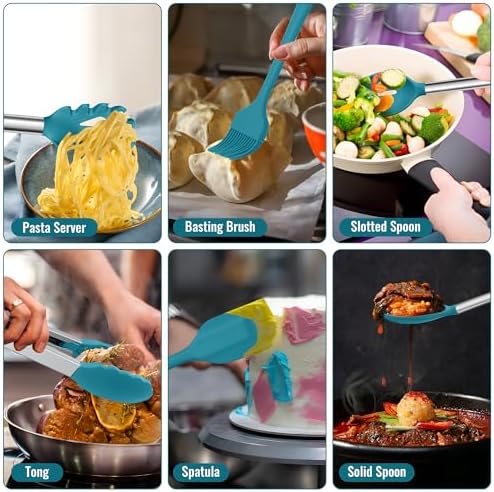 E-far 14 Pieces Silicone Cooking Utensils Set, Kitchen Utensils Set - Image 6