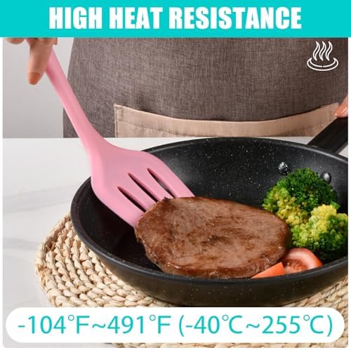 Silicone Spatula Set 5 Pieces Heat Resistant Non-Stick Rubber Spatulas - Image 5