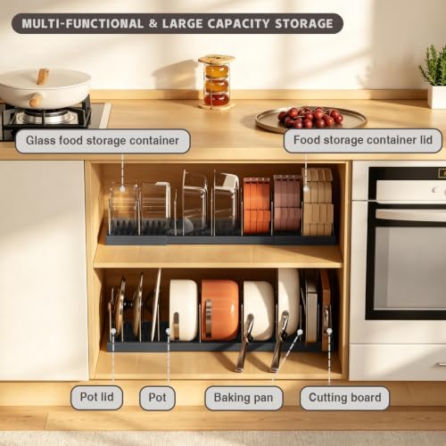 Magheo 2 Pack Pots and Pans Organizer Under Cabinet, Expandable 12.6"-22.8" - Image 3