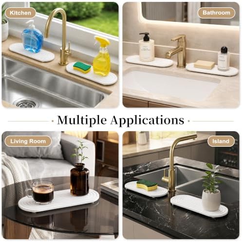 2-Pack Large Size Water Absorbing Stone Sink Caddy & Coaster - Image 5