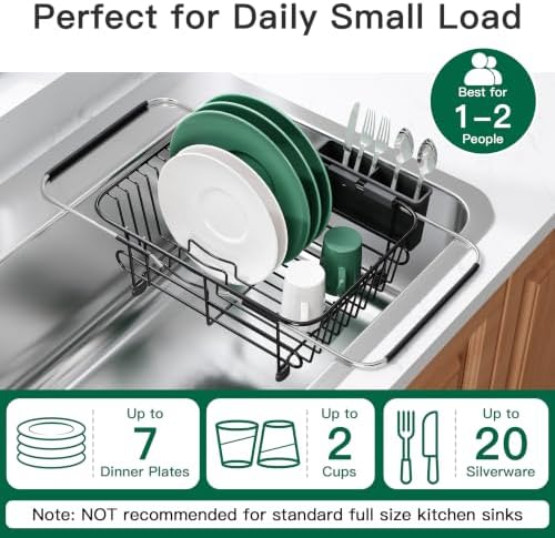 JASIWAY Black Dish Drying Rack in Sink - Image 5