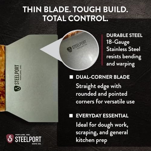 STEELPORT Bench Scraper | Dual Edge Stainless Steel Dough Cutter, USA Made - Image 7